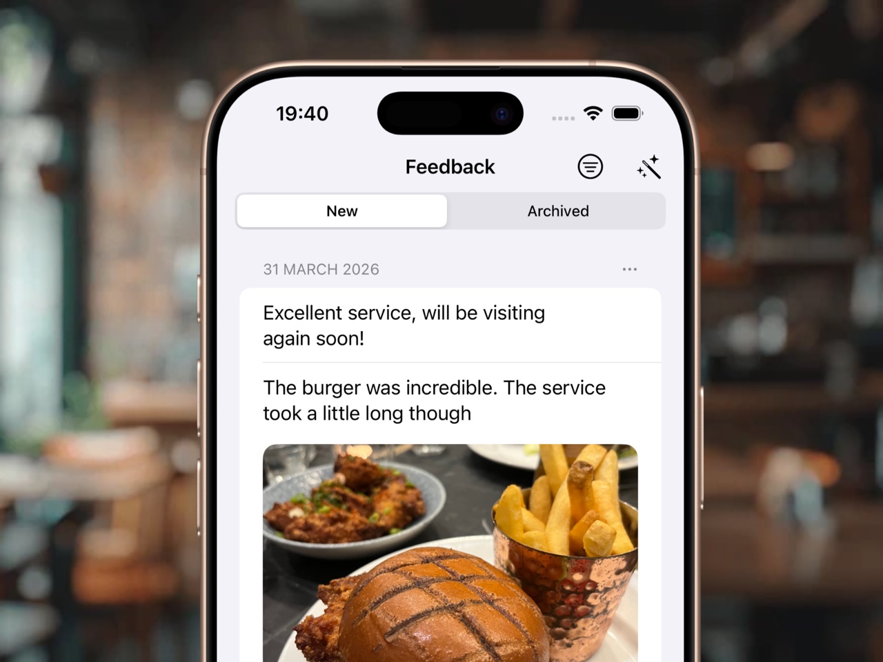 iPhone showing Candour customer feedback and Google review redirect